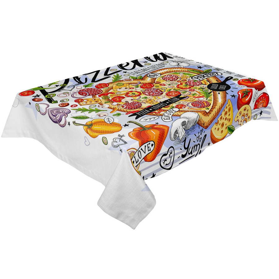 Your Warm Home Tischset Graffiti Pizza Design, 4er Set, Rechteckig, Mehrfarbig, B: 84 cm x B: 122 cm (entspricht 33x48 Zoll) - Bild 2