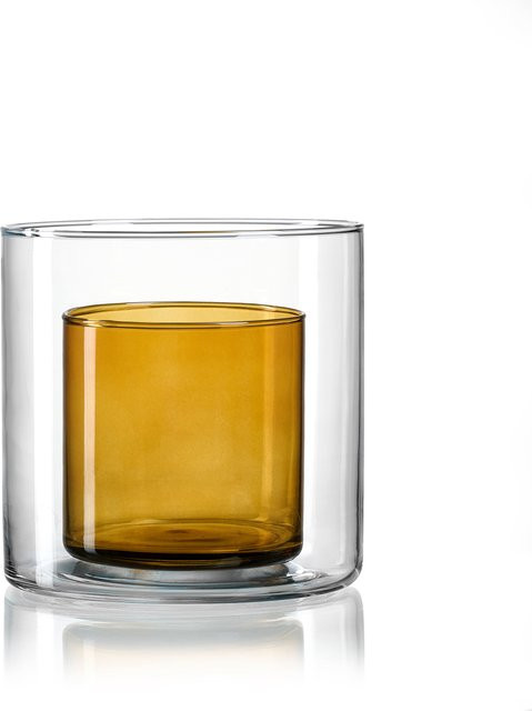 Ritzenhoff & Breker Duo Windlicht aus Glas in Braun und Transparent, Höhe: 16 cm - Bild 1
