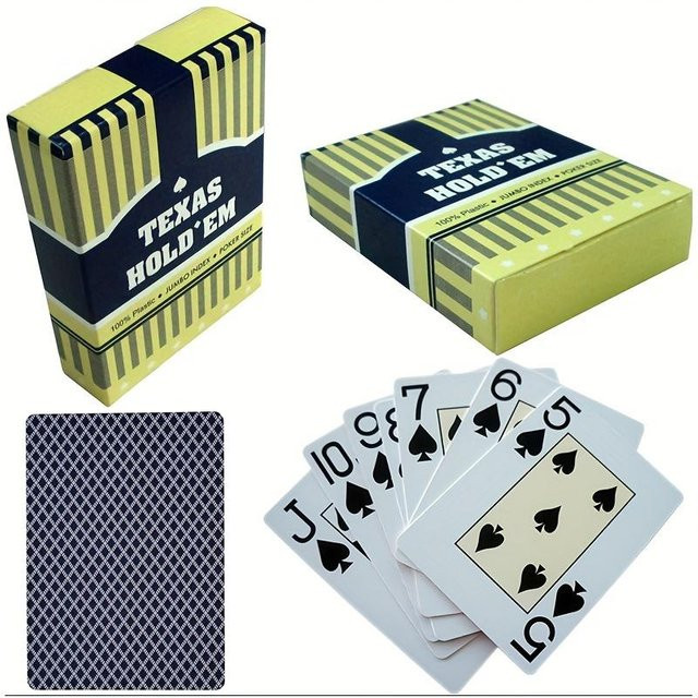 SZ-Damai Kartenspiel und 50-teiliges rundes Spielzubehör-Set, Blau, Kunststoff - Bild 1
