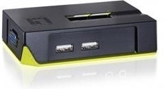 LevelOne KVM Switch Black Edition KVM-0222 mit 2 Port USB in Schwarz und Grün - Bild 1