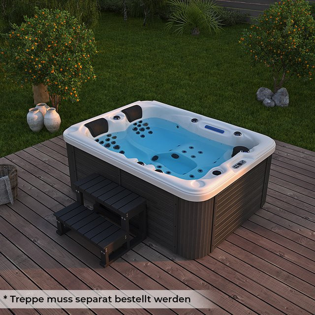 Home Deluxe Outdoor Whirlpool Beach Pure in Dunkelgrau-Weiß B/T/H: 210 x 155 x 83 cm - Bild 3