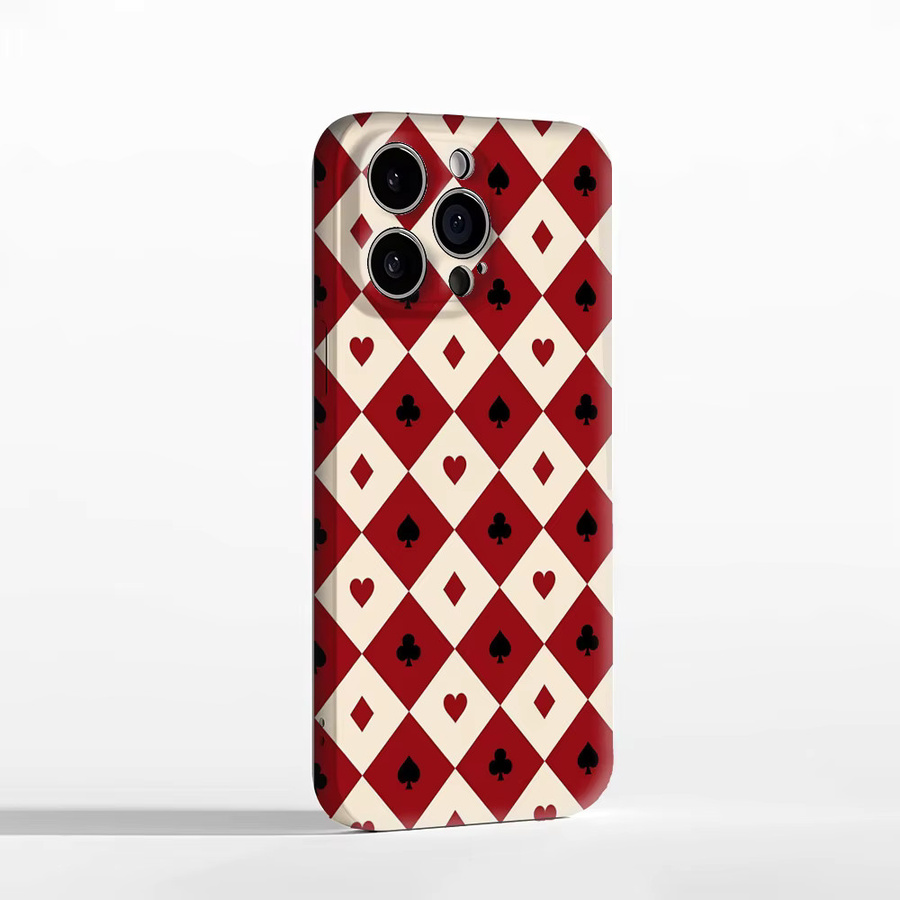 Poker Suit Argyle Handyhülle für iPhone 17 16 15 14 13 12 Pro Max Plus mit doppelschichtiger Rückseite in Multicolour - Bild 2