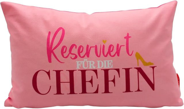 Dekohelden24 Zierkissen aus 100% Baumwolle in Pink und Weiß, B/H/T: 40 x 23 x 13 cm - Bild 1