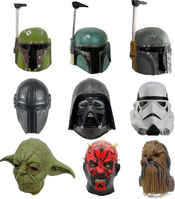 Star Wars Helm Meister Yoda Maske Mandalorianer Helm Boba Fett Latex Kapuze - Bild 1