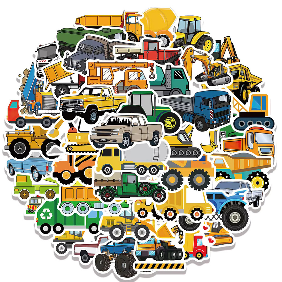 Charile Cartoon-LKW-Baufahrzeug-Aufkleber, Sticker, 10 Stück - Bild 2