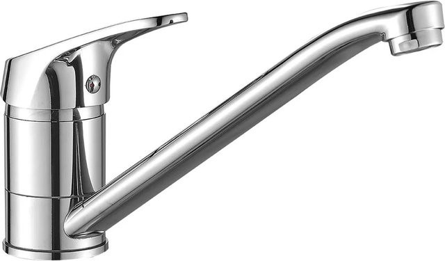 KOLMAN Küchenarmatur Küchenmischer aus Messing in Chrom, Einhebelmischer mit Wassersparfunktion, Farbe: Silber, Höhe: 145,0 cm, Breite: 265,0 cm, Tiefe: 48,0 cm - Bild 1