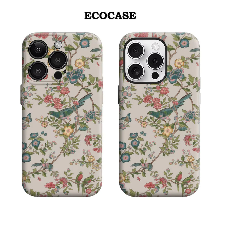 Handyhülle Floral and Bird Paradise für iPhone 17 16 15 14 13 12 11 Pro Max Plus mit doppelschichtiger Rückseite in Multicolour - Bild 2