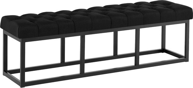 CLP Sitzbank Amun Polsterbank mit Stoffbezug und Metallgestell in Schwarz für Flur, Schlafzimmer und Garderobe - Bild 1