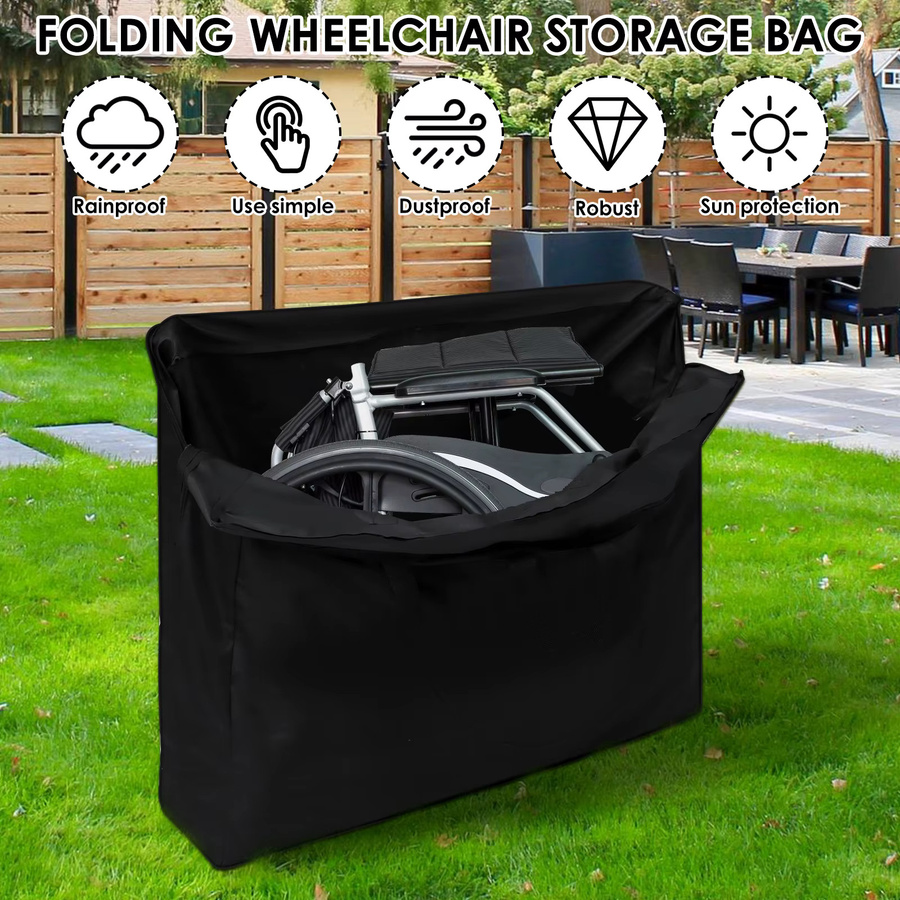 Willstar Rollator-Reisetasche aus wasserdichtem Oxford-Stoff, zusammenklappbar, Schwarz - Bild 2