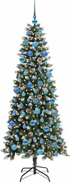 vidaXL Künstlicher Weihnachtsbaum in Grün mit 300 warmweißen LEDs, H x B x T: 180 x 76 x 76 cm - Bild 1