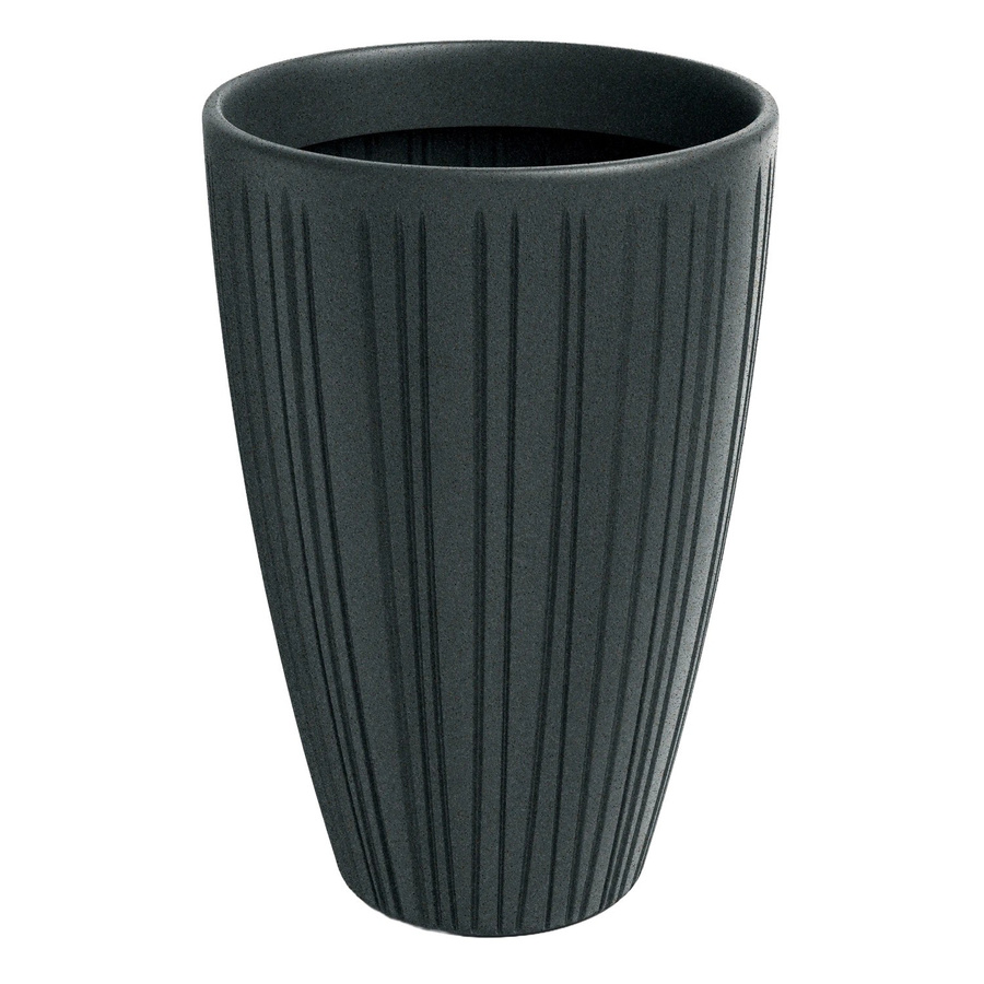 Prosperplast Blumentopf Fero Hoch in Blau-Grau mit Rippenstruktur, Höhe: 50 cm, Durchmesser: 35 cm - Bild 2