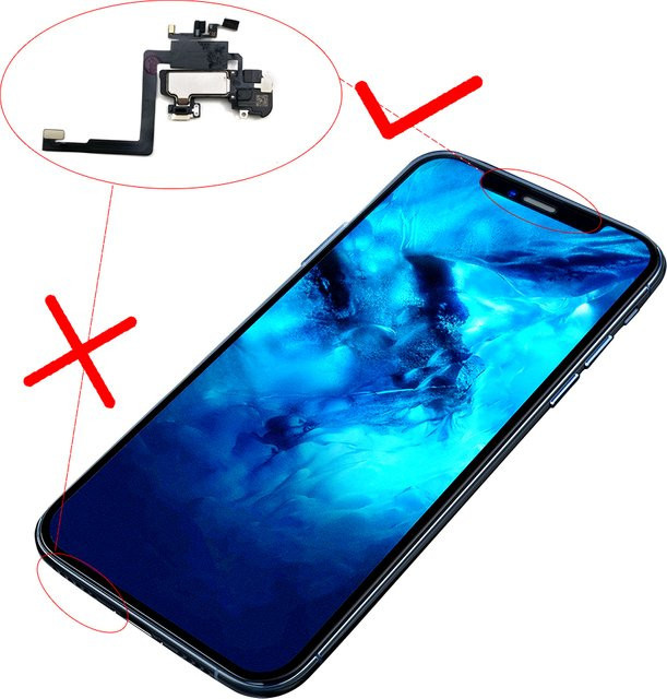 Ersatzteil Flex-Kabel für iPhone X XR XS 11 Pro Max mit Ohrhörer-Lautsprecher, Näherungssensor und Tonempfänger in Schwarz - Bild 1
