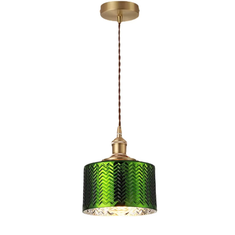 Ramalho LED Pendelleuchte aus Kupfer und Glas in Grün im nordischen Design - Bild 5