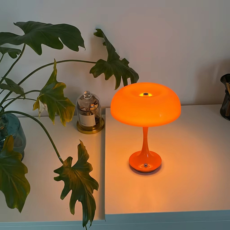 Leclstar Pilzförmige Tischlampe aus Kunststoff mit LED, Touch-Steuerung, dimmbar und wiederaufladbar, Multicolour - Bild 2