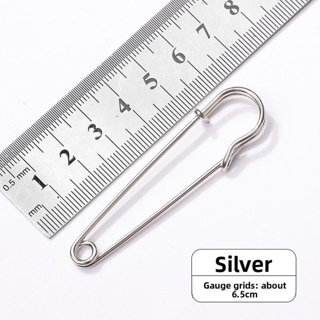 Everyday Home Sicherheitsnadeln in Silber, große und verstärkte Nadeln für Mäntel, Wollpullover und Schmuckaccessoires, Länge: 6,5 cm - Bild 1