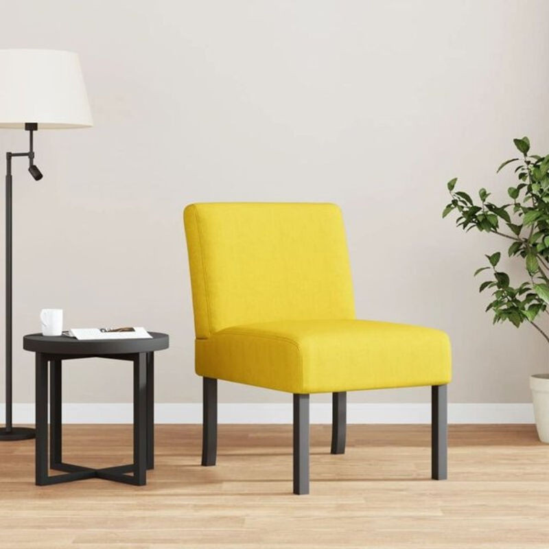 Polsterstuhl vidaxl in Gelb aus Stoff und Massivholz im modernen Design - Bild 1