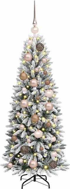 vidaXL Künstlicher Weihnachtsbaum in Weiß mit 150 LEDs, Kegelform, B/T/H: 53 x 53 x 120 cm - Bild 1