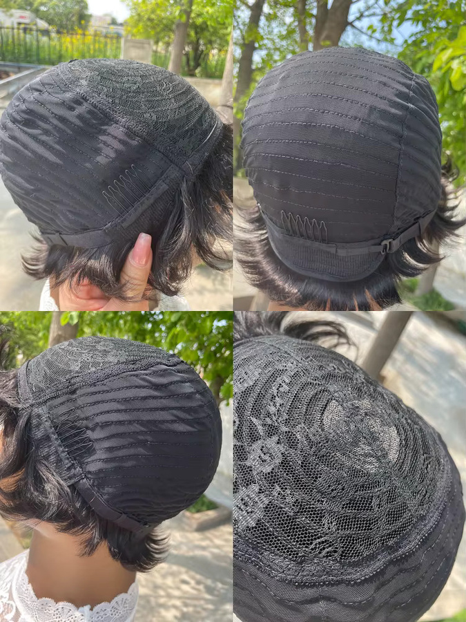 KEILANTRA Echthaar Perücke, Pixie Cut mit Pony, Damen - Bild 3
