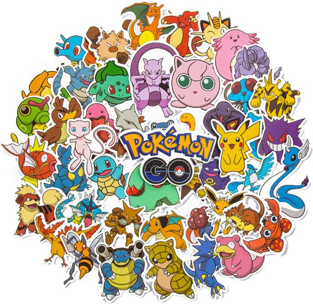 TAKARA TOMY Pokémon Pikachu Aufkleber, Bunt / Mehrfarbig, 10-teiliges Set - Bild 1