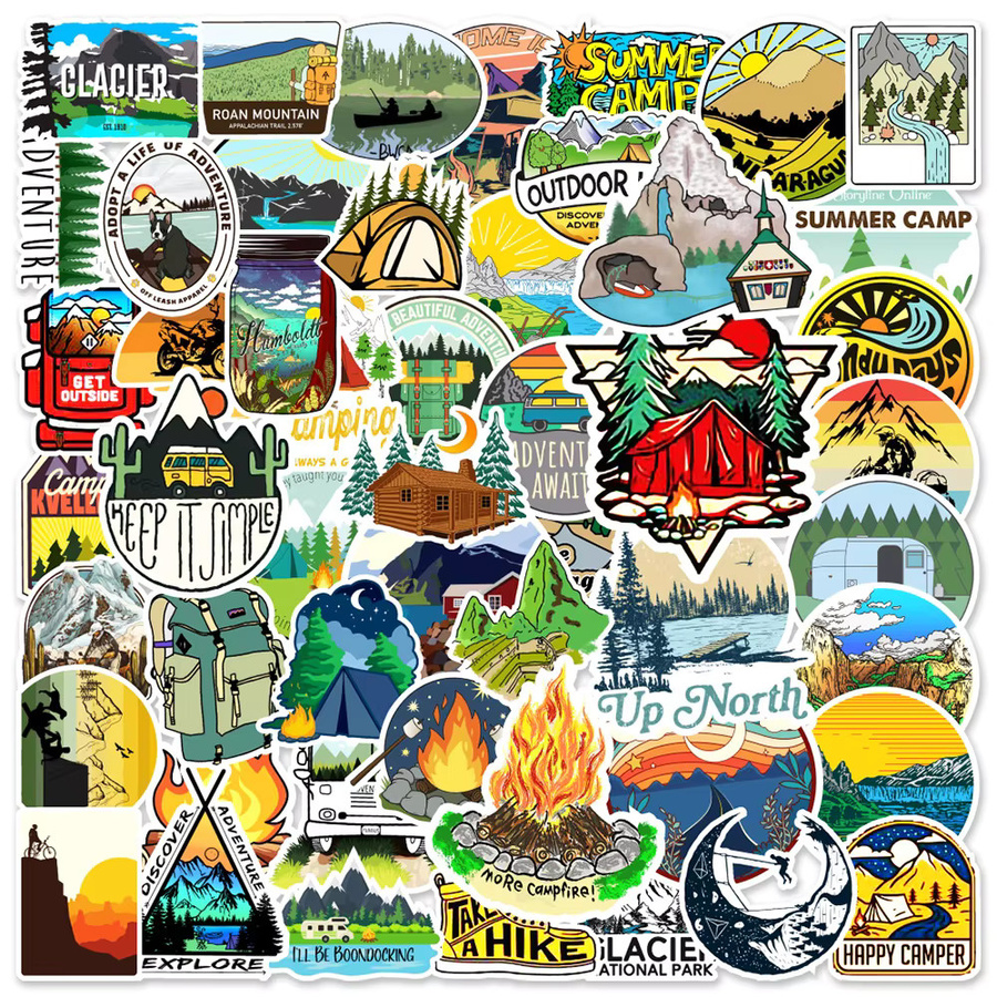 50 Stück Wasserdichte Graffiti Aufkleber für Outdoor, Camping und Landschaft von BulingBulingStickers in Multicolour - Bild 2