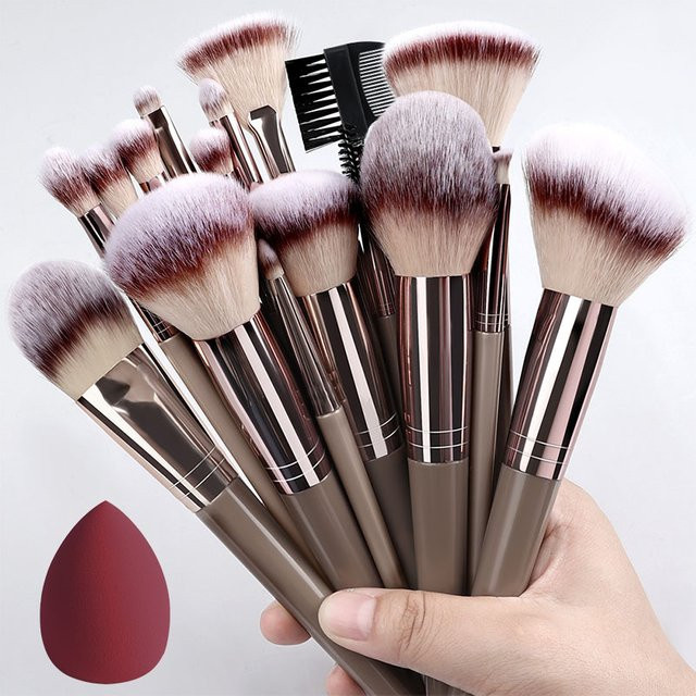 RUNTOIN Make-up-Pinsel-Set, 3-20-teilig, für Gesicht und Augen - Bild 1
