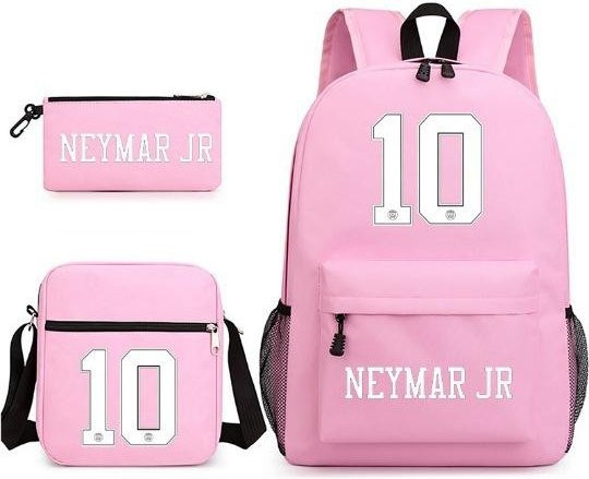3-teiliges Schulrucksack-Set in Pink aus Oxford-Stoff mit Schultasche, Schultergurt und Federmäppchen - Bild 1
