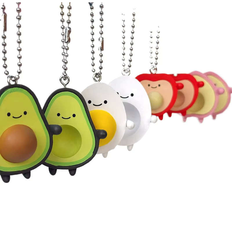 Bandai Avocado-Kirsch-Charm, zweiteiliger Lebensmittel-Schlüsselanhänger - Bild 3