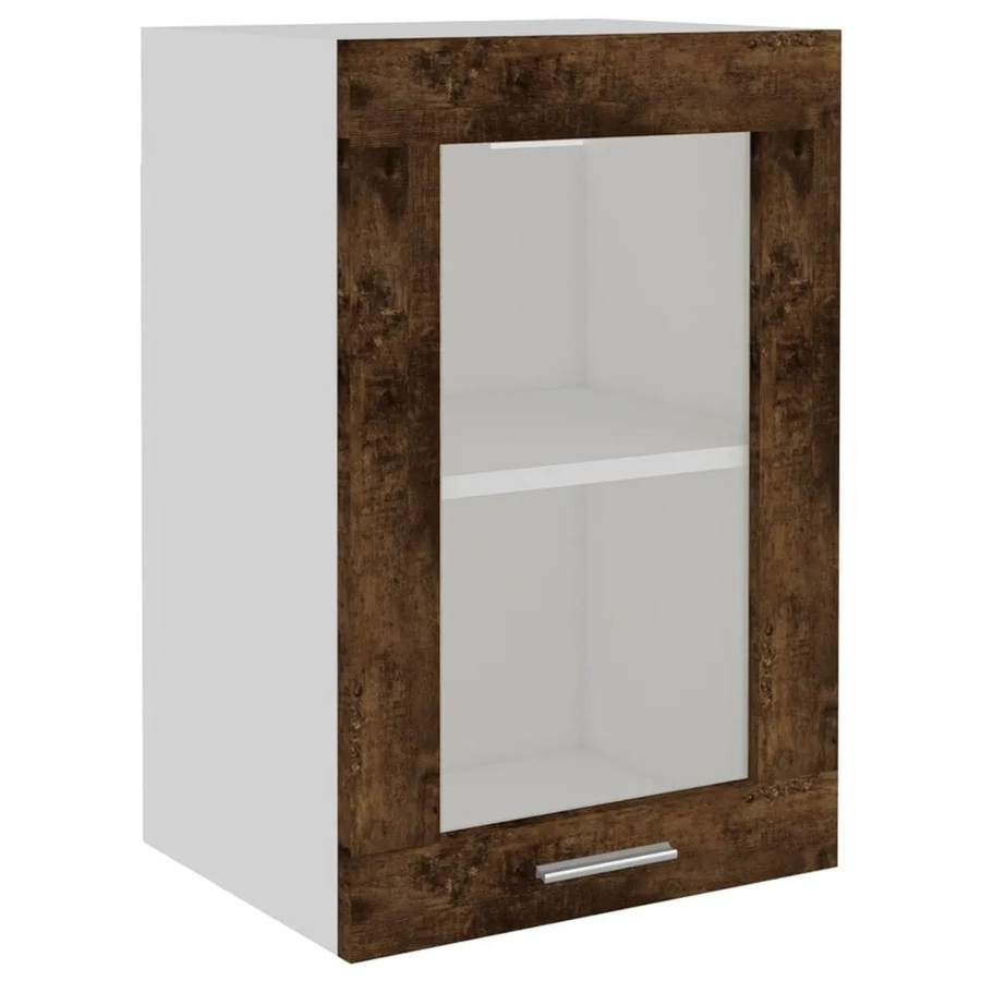 vidaXL Hängeschrank mit Glastüren in Räuchereiche, B/T/H: 40 x 31 x 60 cm - Bild 2