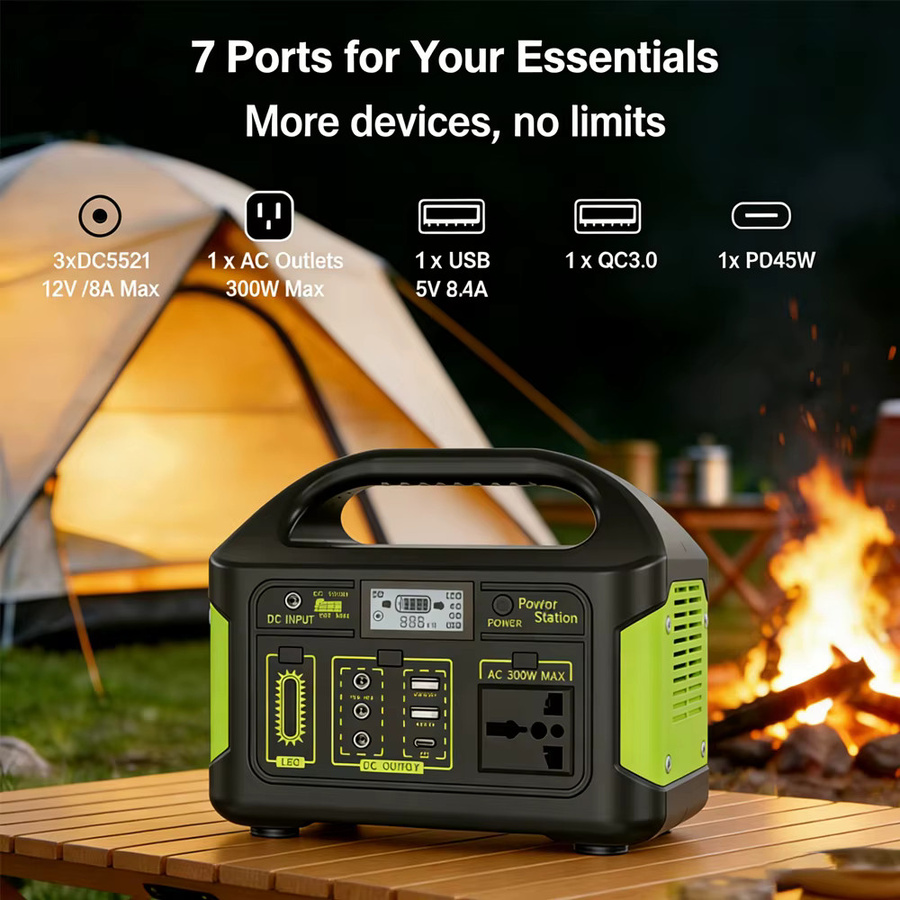 Gaiaray Tragbare Stromversorgung 300W 256Wh Solar-Powerstation in Schwarz mit LiFePO4 Akku und Smart BMS für Camping, Reisen und Wohnmobil - Bild 4