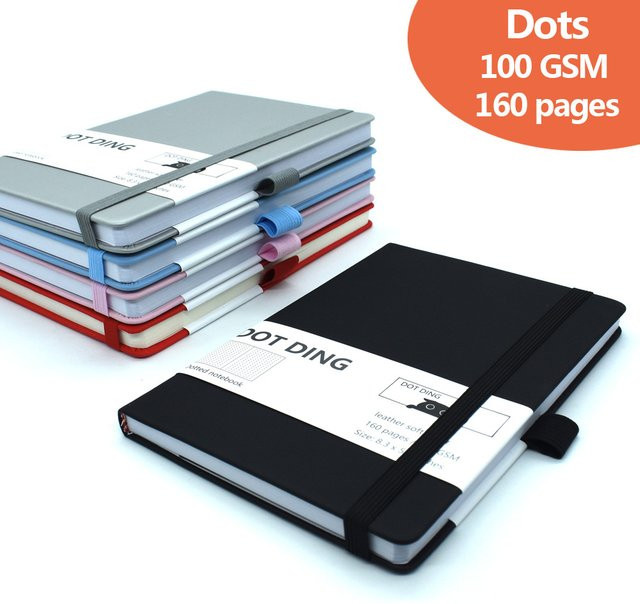 Dot Ding Gepunktetes Notizbuch A5 mit Hardcover in Orange, 160 Seiten - Bild 1