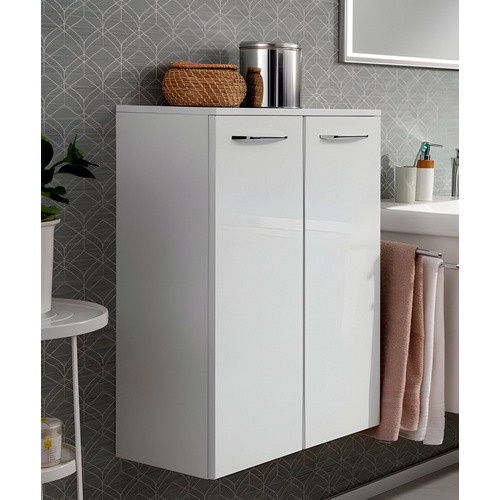 Fackelmann Milano Doppel-Midischrank für das Badezimmer in Weiß mit Soft-Close-Türen, B/T/H: 60,2 x 32,0 x 82,6 cm - Bild 4