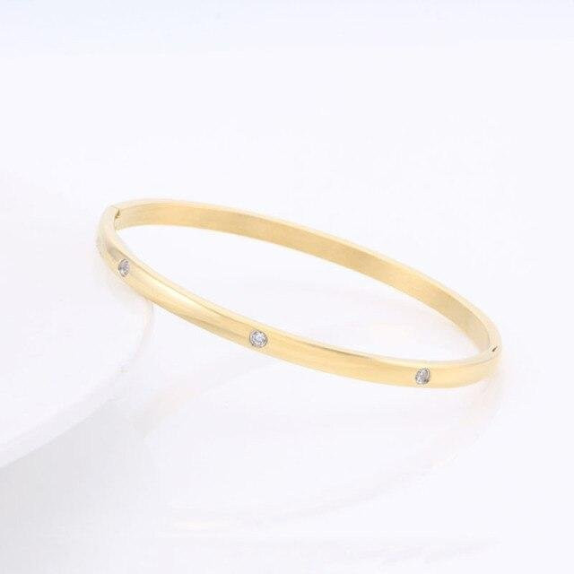 Armband Armreif Titan, Gold, Zirkonia, Damen, 56-58mm - Bild 1