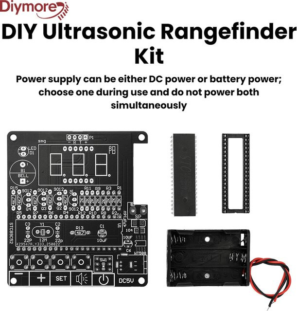 diymore HC-SR04 Ultraschall-Abstandssensor DIY-Lötpraxis-Kit für 51 Mikrocontroller mit Sprachansage (4,5-5,5V) - Bild 1