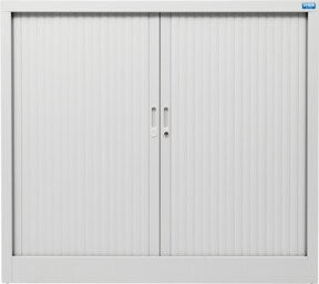 STIER Rollladenschrank mit 2 verstellbaren Fachböden und Zylinderschloss, lichtgrau, B/T/H: 107 x 45 x 120 cm - Bild 1
