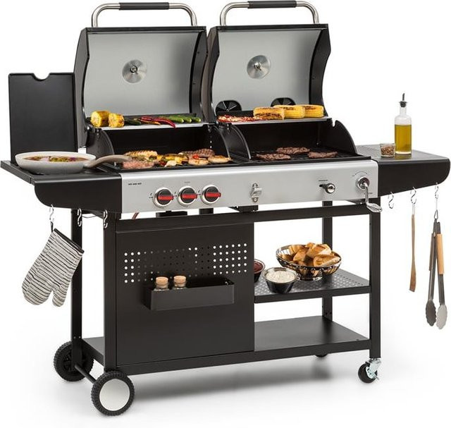Klarstein Hot & Hot Gasgrill mit 3 Brennern und Piezo-Zündung in Schwarz, 8,5 kW - Bild 1