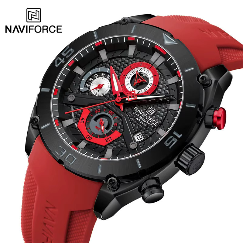 NAVIFORCE Armbanduhr, Quarz, Silikonarmband, Schwarz, Herren - Bild 2