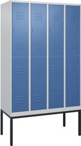 C+P Doppelstock-Spind Classic PLUS Gestell mit 4 Abteilen, Farbe Fernblau, H x B x T: 212 x 120 x 50 cm - Bild 1