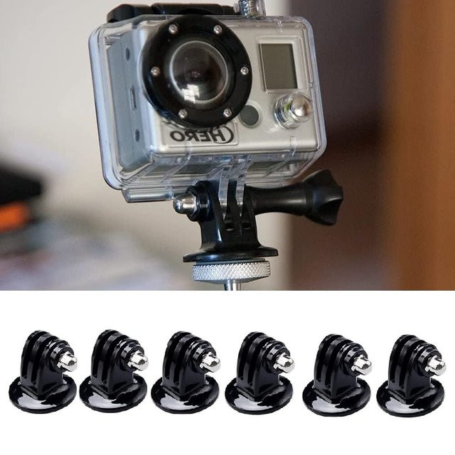 6er Set Stativ Halter Fall Mount Adapter für GoPro Hero 12 11 10 9 8 7 6 5 4 MAX Session und Action Cameras in Schwarz - Bild 1