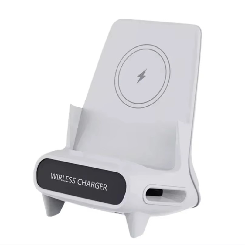 VIKEFON Kabelloses Ladegerät mit Lautsprecher und Desktop-Handyhalterung für iPhone 16-12 Pro Max, Samsung S25 S24 und Xiaomi, Smart-Ladestation in Schwarz oder Weiß - Bild 5