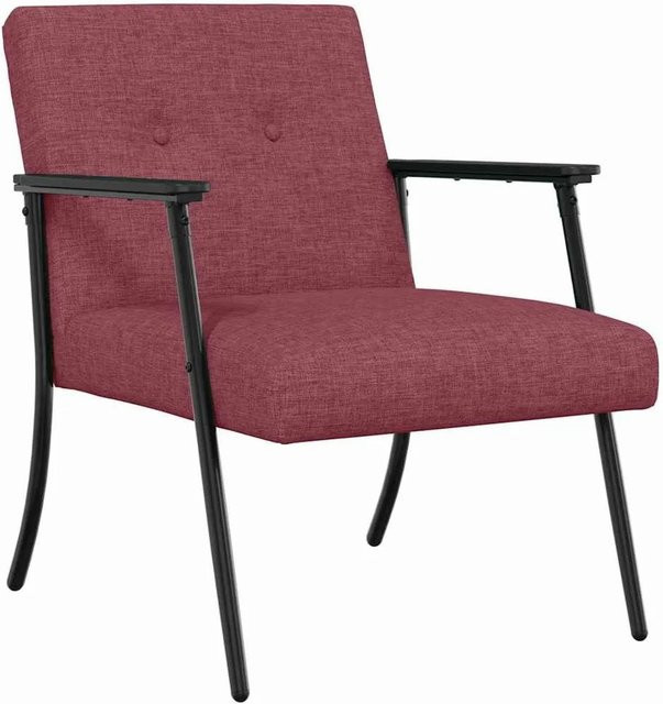 vidaXL Sessel in Weinrot mit Samtbezug und Armlehnen, B/T/H: 59 x 75 x 78 cm - Bild 1