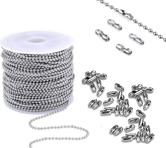 Edelstahl-Perlenkette, 5 Meter, Unisex - Bild 1