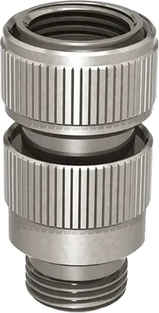 Delabie Schnellkupplung mit Wasserstopp aus Edelstahl in Silber, G1/2 Zoll - Bild 1