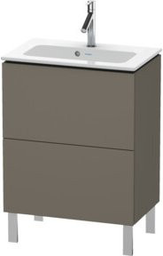 Duravit Waschtischunterschrank Compact L-Cube in Grau matt mit 2 Auszügen, stehend, B/T/H: 62 x 39,1 x 70,4 cm - Bild 1