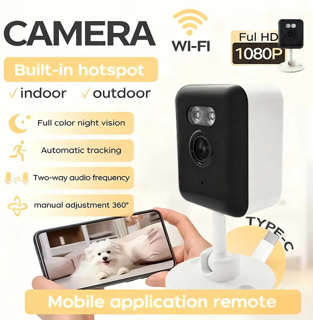 FUNOVATION Smarte WLAN Sicherheitskamera für Innen und Außen mit Farbnachtsicht, 2-Wege-Audio und App-Steuerung, Weiß - Bild 1
