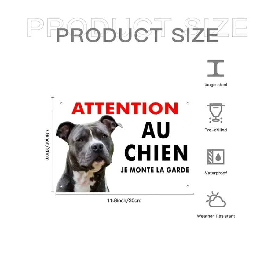 CIFBUY Amstaff Metall-Wandkunst Blechschild im rustikalen Design, Mehrfarbig, B: 30,0 cm, H: 20,0 cm - Bild 3