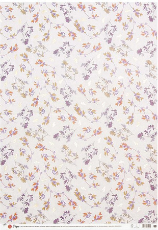 Rico Design Paper Patch Bastelpapier mit Blumenmuster in Lila, Orange und Rosa, B: 30 cm, H: 42 cm