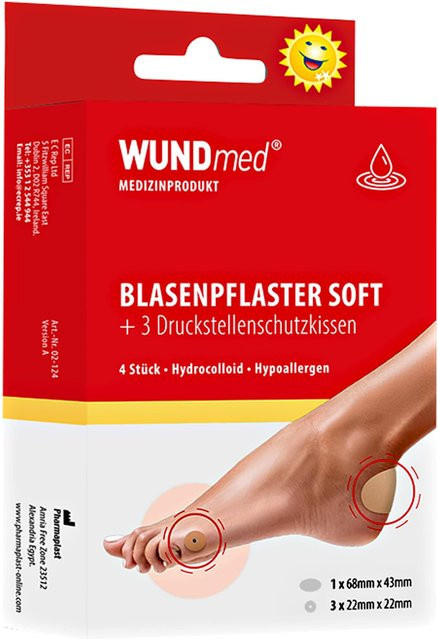 WUNDmed Blasenpflaster + 3 Druckstellenschutzkissen, 4 Stück - Bild 1