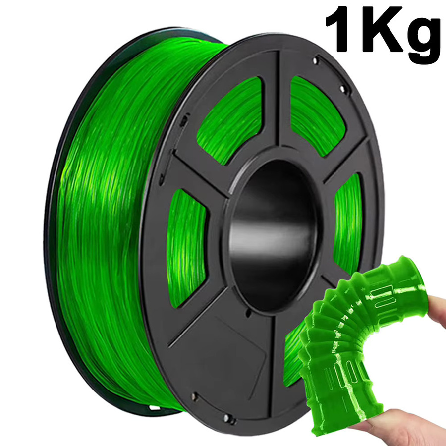 Flexibles TPU Filament Transparent Grün 1,75mm für FDM 3D-Drucker - Bild 3