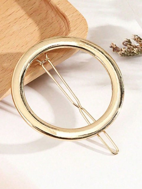 Haarclip Zinklegierung, rund, gold, Damen - Bild 1