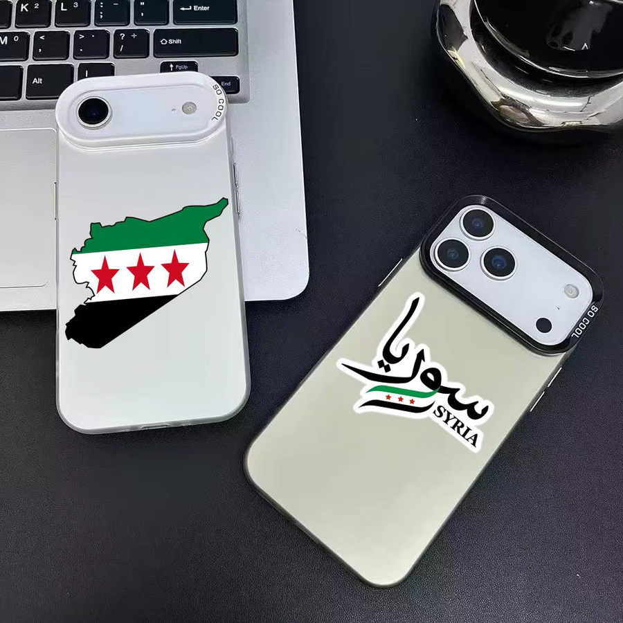 Handyhülle mit Syrien Flaggen Design für Apple iPhone 11 bis iPhone 17 Pro Max, Matte Laser Aurora stoßfeste Schutzhülle - Bild 2